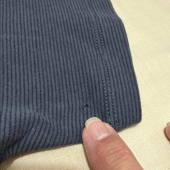 Banana Republic Luxe Touch Performance Short Sleeve T Shirt Gray & Black Stripe - Picture 5 of 8